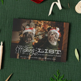Tarjeta Festiva Comimos la lista traviesa Funny Dog Navidades Card