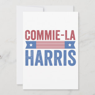Tarjeta Festiva Commie-La Harris 2024 Funny Anti Kamala Harris