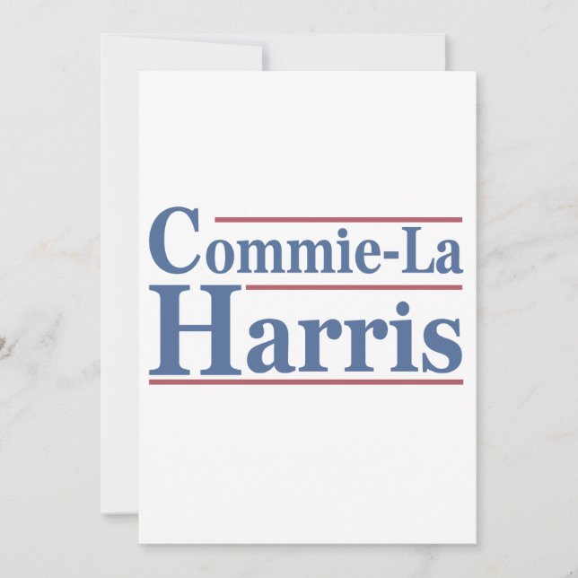 Tarjeta Festiva Commie-La Harris 2024 Funny Anti Kamala Harris (Anverso)
