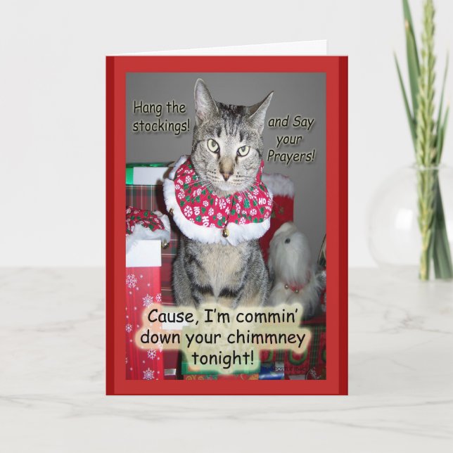 Tarjeta Festiva Commin abajo de su Chimmney (Anverso)