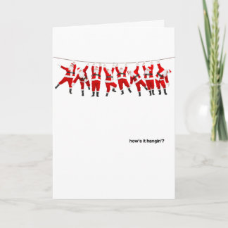 Tarjeta Festiva Cómo está Hangin Santas