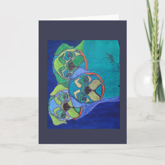 Tarjeta Festiva Cómodamente como 3 barros amasados