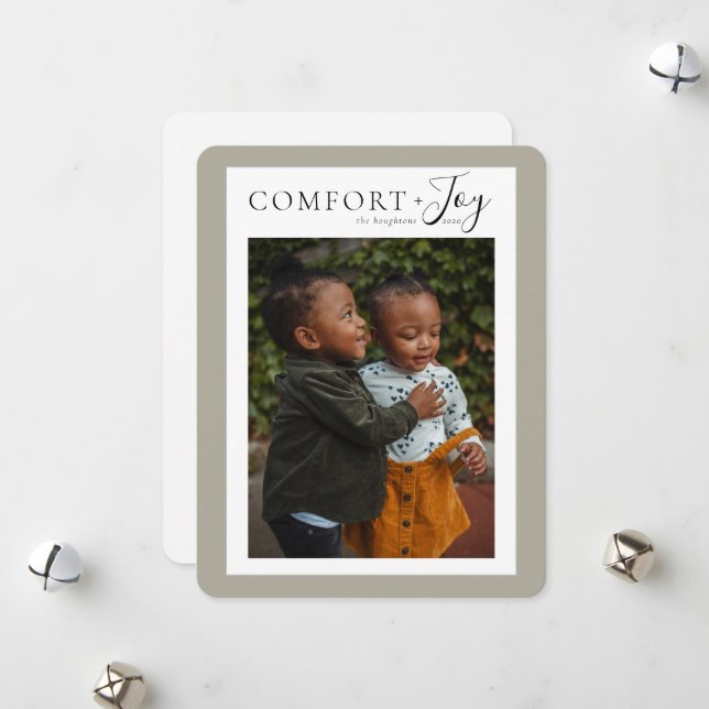Tarjeta Festiva Comodidad + Joy Holiday Photo Card (Anverso/Reverso In Situ)
