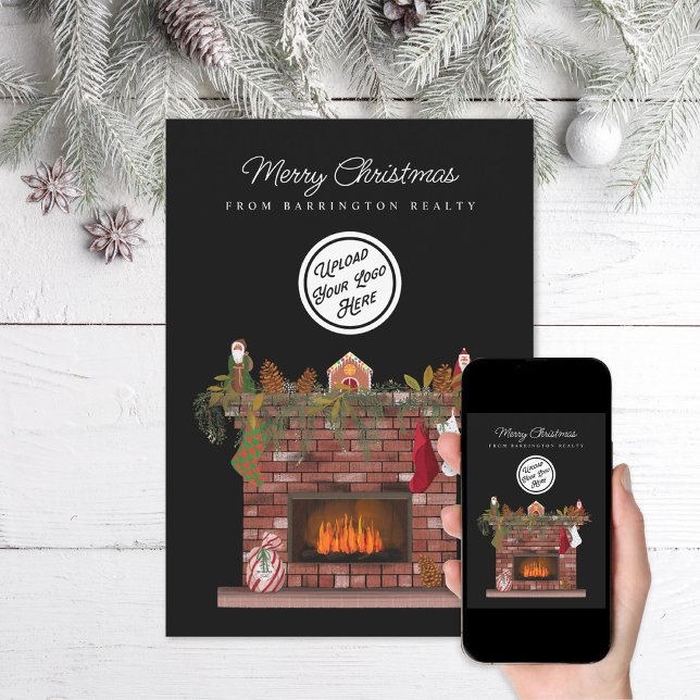 Tarjeta Festiva Cómodo logotipo comercial de la chimenea (Subido por el creador)