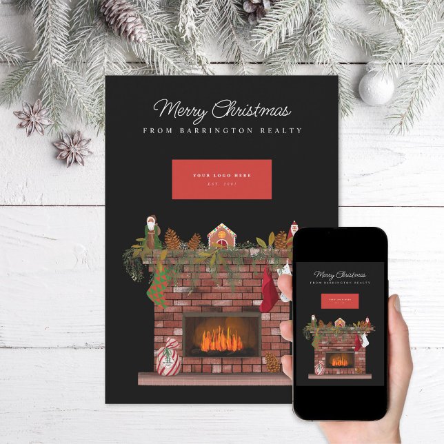 Tarjeta Festiva Cómodo logotipo comercial de la chimenea (Subido por el creador)