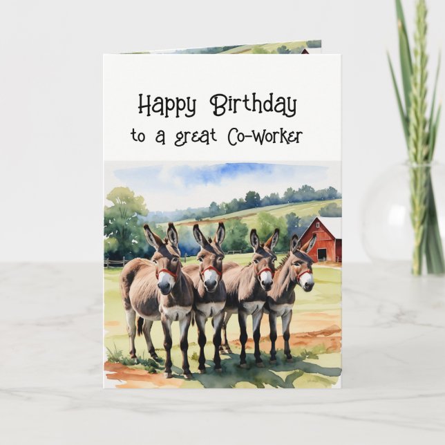 Tarjeta Festiva Compañero de cumpleaños de un burro animal de Esta (Anverso)