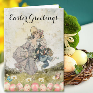 Tarjeta Festiva Compañeros de Pascua Vintage