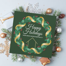 Compañía de Bienes Raíces Felices Fiestas Elegante