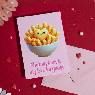 Tarjeta Festiva Compartir papas fritas es mi lenguaje del amor div