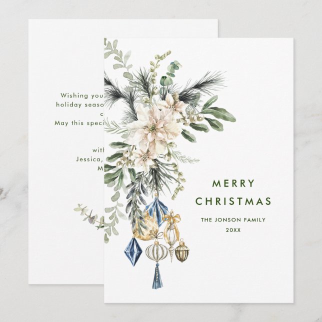 Tarjeta Festiva Composición de Navidades Neutrales Minimalistas de (Anverso / Reverso)