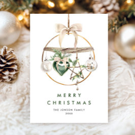 Tarjeta Festiva Composición de Navidades Neutrales Minimalistas de