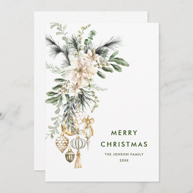 Tarjeta Festiva Composición de Navidades Neutrales Minimalistas de (Anverso / Reverso)