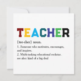 Tarjeta Festiva Composition Style School Staff Thank You