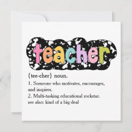 Tarjeta Festiva Composition Style School Staff Thank You