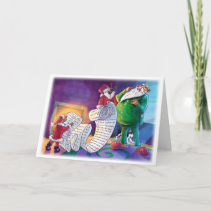 Tarjeta Festiva Compruébelo dos veces Santa