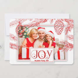 Tarjeta Festiva Con Navidades de Red Pines Joy Photo