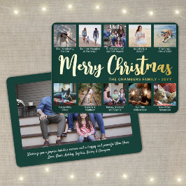 Tarjeta Festiva Con Relieve Metalizado 11 Foto: Green Dark Green Merry Christmas Modern C