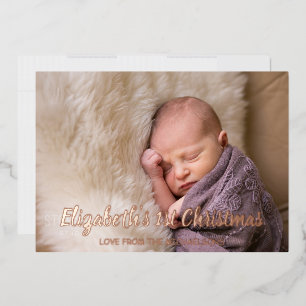 Tarjeta Festiva Con Relieve Metalizado 1.ª Navidad