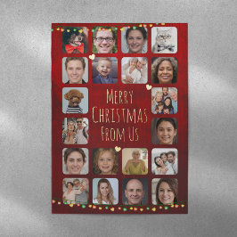 Tarjeta Festiva Con Relieve Metalizado 20 fotos para personalizar la familia navideña