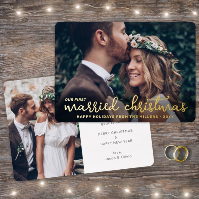 Tarjeta Festiva Con Relieve Metalizado 2.ᵉʳ guión de Navidades casados (Subido por el creador)