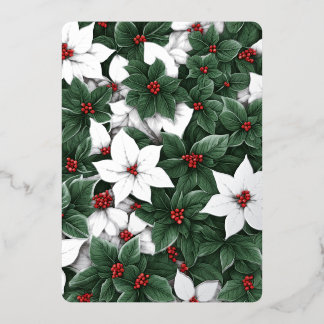 Tarjeta Festiva Con Relieve Metalizado 3 Elegancia Botánica Fotográfica Jardín de Inviern