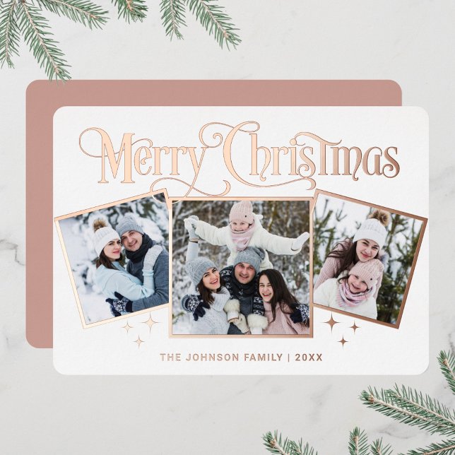 Tarjeta Festiva Con Relieve Metalizado 3 FOTO Sparkle Merry Christmas Greaming Gold (Subido por el creador)