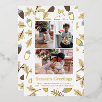 3 Fotos Acorn Pattern Seasons Greetings