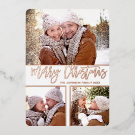 Tarjeta Festiva Con Relieve Metalizado 3 FOTOS Sencillamente Elegantes Navidades Espumoso