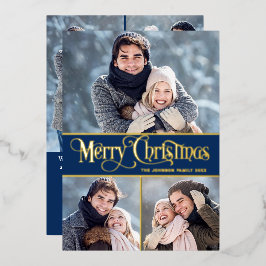 Tarjeta Festiva Con Relieve Metalizado 6 FOTO Sencillamente Elegante Navidades Sparkle Go