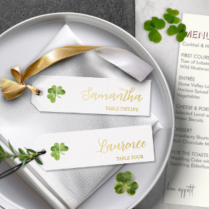 Tarjeta Festiva Con Relieve Metalizado 8 Etiquetas de nombres de chispeo verde de Relieve