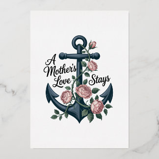 Tarjeta Festiva Con Relieve Metalizado A Mother’s Love Stays