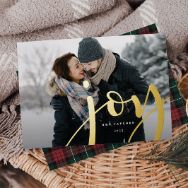 Tarjeta Festiva Con Relieve Metalizado Abundant Joy | Foto horizontal