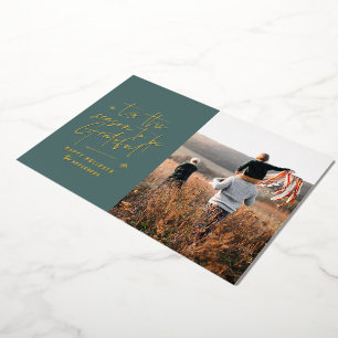 Tarjeta Festiva Con Relieve Metalizado Agradecido agraciado moderno minimalista elegante