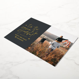 Tarjeta Festiva Con Relieve Metalizado Agradecido agradecido moderno minimalista elegante