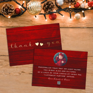 Tarjeta Festiva Con Relieve Metalizado Agradecimiento a la Fotografía Rustic Modern Scrip