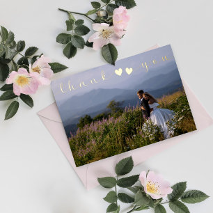 Tarjeta Festiva Con Relieve Metalizado Agradecimiento al Boda de guiones moderados y míni