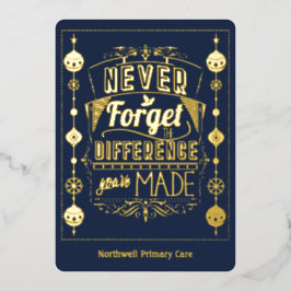 Tarjeta Festiva Con Relieve Metalizado Agradecimiento al personal de empleados en las fie