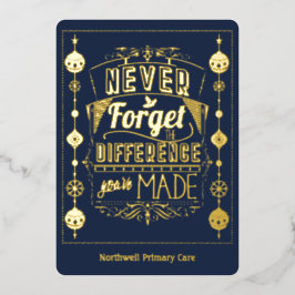 Tarjeta Festiva Con Relieve Metalizado Agradecimiento al Personal de Empleados en Vacacio