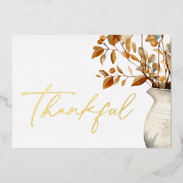 Tarjeta Festiva Con Relieve Metalizado Agradecimiento elegante moderno