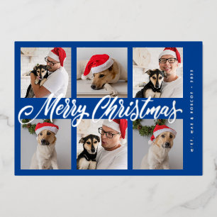 Tarjeta Festiva Con Relieve Metalizado AGREGA TU FOTO Feliz Navidad