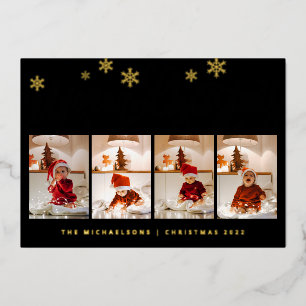 Tarjeta Festiva Con Relieve Metalizado  AGREGA TU FOTO   Feliz Navidad Foil Fiesta Navide