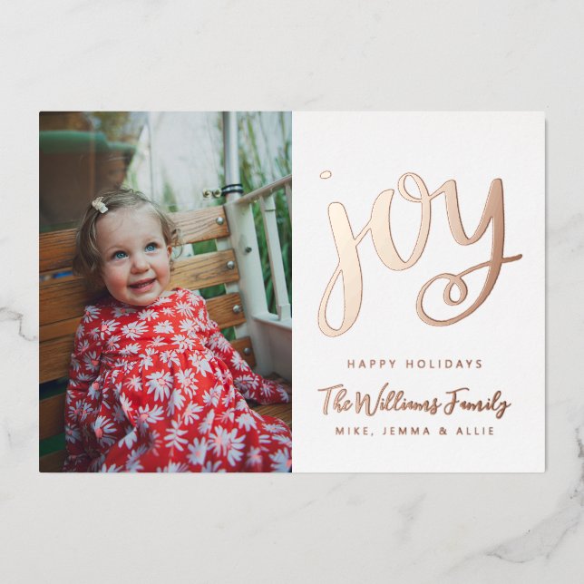 Tarjeta Festiva Con Relieve Metalizado  AGREGA TU FOTO | La Temporada Para Ser Alegre (Anverso)