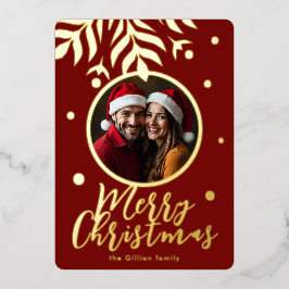 Tarjeta Festiva Con Relieve Metalizado alegres Navidades