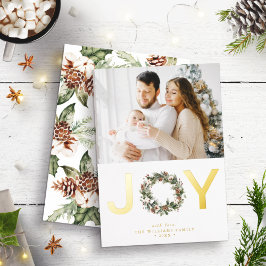 Tarjeta Festiva Con Relieve Metalizado Alegría Dorada