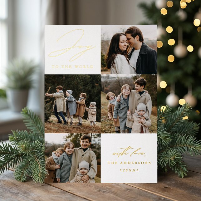 Tarjeta Festiva Con Relieve Metalizado Alegría moderna al mundo 5 Foto (Subido por el creador)