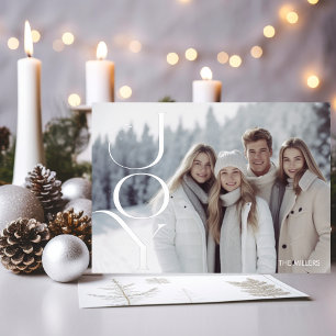 Tarjeta Festiva Con Relieve Metalizado Alegría Moderna Minimalista Elegante Plata 1 Foto 