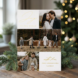 Tarjeta Festiva Con Relieve Metalizado Alegría moderna para el mundo 4 Foto