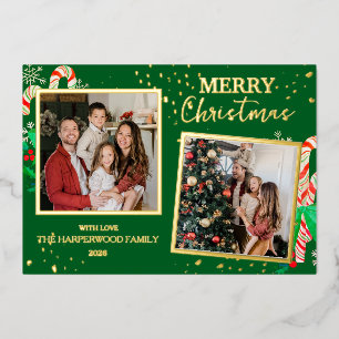 Tarjeta Festiva Con Relieve Metalizado Alegría Navideña Elegante Dorado Destello Multi Fo