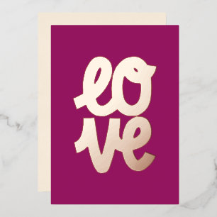 Tarjeta Festiva Con Relieve Metalizado Ama San Valentín "Te amo"