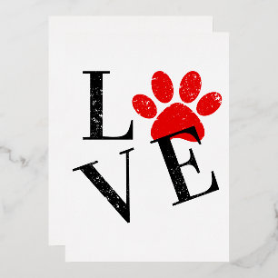 TARJETA FESTIVA CON RELIEVE METALIZADO AMOR DE MODA MAMÁ PERRO ZARPA